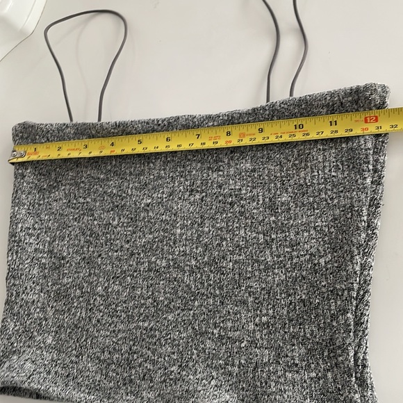 S Garage Crop Tube Top with Straps - Gray - Picture 7 of 10